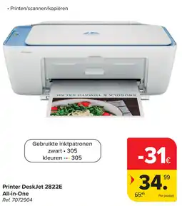 Carrefour Hp Printer DeskJet 2822E All-in-One aanbieding