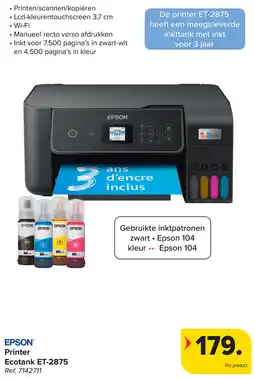 Carrefour Epson Printer Ecotank ET-2875 aanbieding