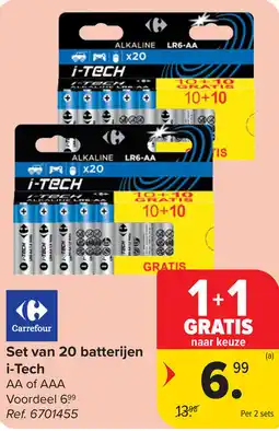 Carrefour Set van 20 batterijen i-Tech aanbieding