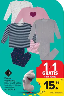 Carrefour Tex pyjama voor dames aanbieding