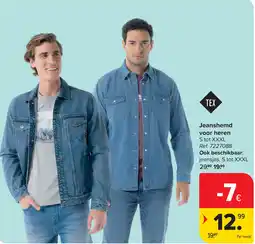 Carrefour Tex Jeanshemd voor heren aanbieding