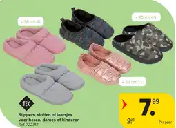 Carrefour Tex Slippers, sloffen of laarsjes voor heren, dames of kinderen aanbieding