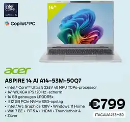 CompuDeals Acer ASPIRE 14 AI A14-53M-50Q7 aanbieding