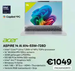 CompuDeals Acer ASPIRE 14 AI A14-53M-728D aanbieding