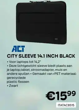 CompuDeals ACT city sleeve 14.1 inch black aanbieding