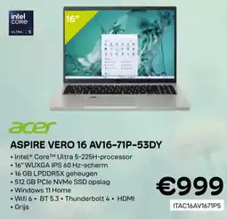 CompuDeals Acer Aspire vero 16 AV16-71P-53DY aanbieding