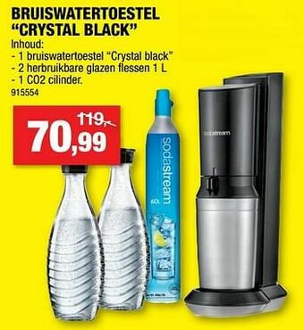 Hubo Sodastream bruiswatertoestel crystal black aanbieding