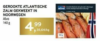 Alvo Gerookte atlantische zalm gekweekt in noorwegen alvo aanbieding