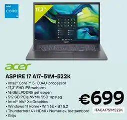 CompuDeals Acer aspire 17 A17-51M-522K aanbieding