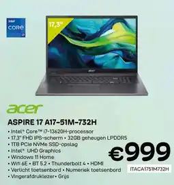 CompuDeals Acer aspire 17 A17-51M-732H aanbieding