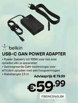 CompuDeals Belkin USB-C gan power adapter aanbieding