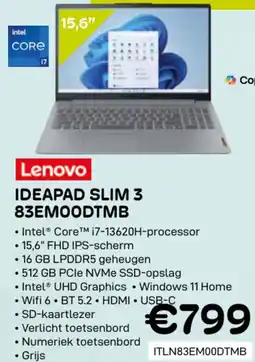CompuDeals Lenovo ideapad slim 3 83EMOODTMB aanbieding