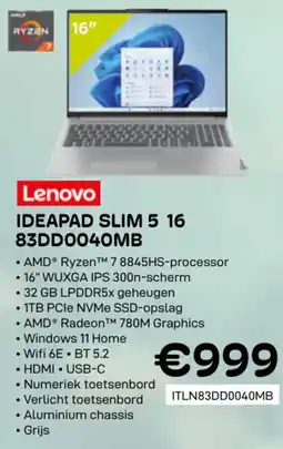 CompuDeals Lenovo ideapad slim 5 16 83DD0040MB aanbieding