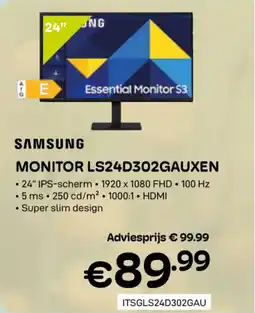 CompuDeals Samsung monitor LS24D302GAUXEN aanbieding