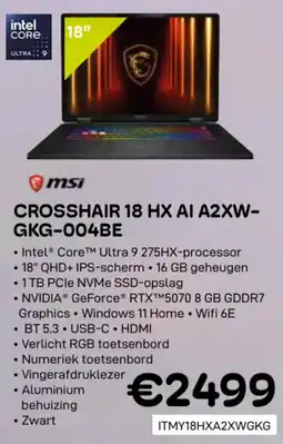 CompuDeals MSI crosshair 18 HX AI A2XW- GKG-004BE aanbieding