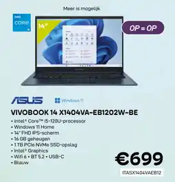 CompuDeals ASUS vivobook 14 X1404VA-EB1202W-BE aanbieding
