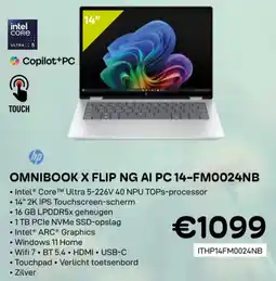 CompuDeals HP omnibook X flip NG AI PC 14-FM0024NB aanbieding