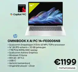 CompuDeals HP omnibook X AI PC 14-FE0006NB aanbieding