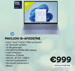 CompuDeals HP pavilion 16-AF0057NB aanbieding