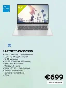 CompuDeals HP laptop 17-CN3033NB aanbieding