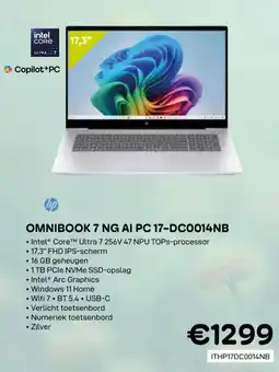 CompuDeals HP omnibook 7 NG AI PC 17-DC0014NB aanbieding