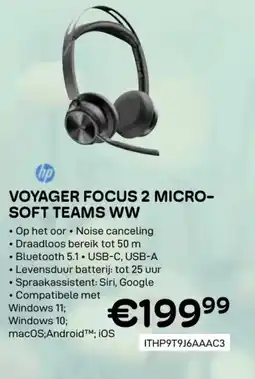 CompuDeals HP voyager focus 2 micro- soft teams WW aanbieding