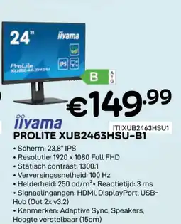 CompuDeals Iiyama prolite XUB2463HSU-B1 aanbieding