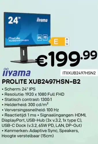 CompuDeals Liyama prolite XUB2497HSN-B2 aanbieding