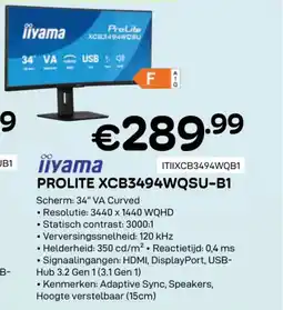 CompuDeals Iiyama prolite XCB3494WQSU-B1 aanbieding
