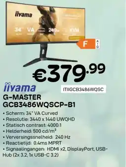 CompuDeals Iiyama G-master GCB3486WQSCP-B1 aanbieding