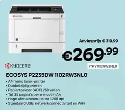 CompuDeals Kyocera ecosys P2235DW 1102RW3NLO aanbieding