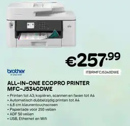 CompuDeals All-in-one ecopro printer MFC-J5340DWE aanbieding