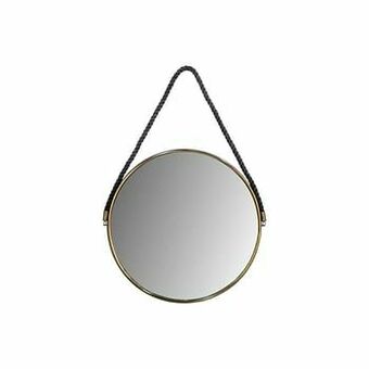 Leen Bakker HSM Collection spiegel Selina - zwart/naturelkleur - Ø60 cm - Leen Bakker aanbieding
