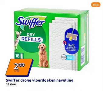 Action Swiffer droge vloerdoeken navulling aanbieding