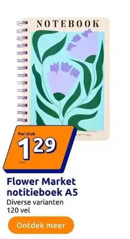 Action Flower Market notitieboek A5 aanbieding