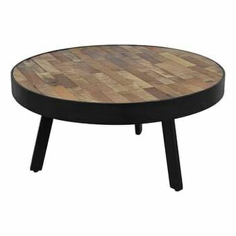 Leen Bakker HSM Collection salontafel Montreal - naturel/zwart - Ø70x35 cm - Leen Bakker aanbieding