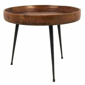 Leen Bakker HSM Collection bijzettafel Ventura - naturel/zwart - Ø50x42 cm - Leen Bakker aanbieding