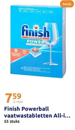 Action Finish Powerball vaatwastabletten All-in-1 aanbieding