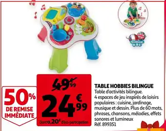 Auchan Table Hobbies Blingue aanbieding