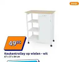 Action Keukentrolley op wielen - wit aanbieding