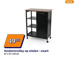 Action Keukentrolley op wielen - zwart aanbieding