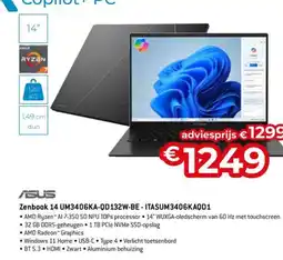 AUVA Asus Zenbook 14 UM3406KA-QD132W-BE - ITASUM3406KAQD1 aanbieding