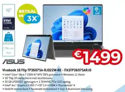 AUVA Asus Vivobook 16 Flip TP3607SA-RJ022W-BE - ITASTP3607SARJO aanbieding