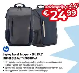 AUVA Hp Laptop Travel Backpack 18L 15,6" ITHP6B8U6AA/ITHP6B8U7AA aanbieding