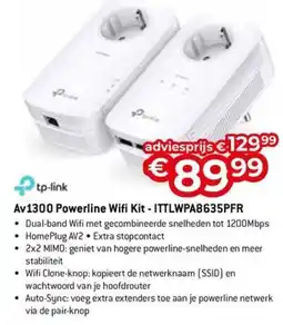 AUVA tp-link Av1300 Powerline Wifi Kit -ITTLWPA8635PFR aanbieding