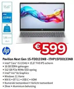 AUVA Hp Pavilion Next Gen 15-FD0133NB - ITHP15FD0133NB aanbieding
