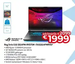 AUVA Rog Strix G16 G614PM-RV075W- ITASG614PMRV07 aanbieding