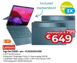 AUVA Lenovo Yoga Tab 256GB + pen - ITLNZAEG0043BE aanbieding