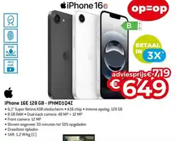 AUVA IPhone 16E 128 GB - IPHMD1Q4Z aanbieding