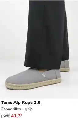 Nelson Toms Alp Rope 2.0 Espadrilles - grijs aanbieding